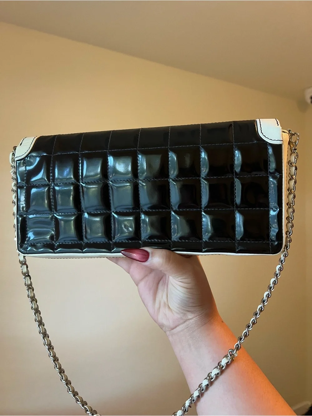 CHANEL east west chocolate bar bag